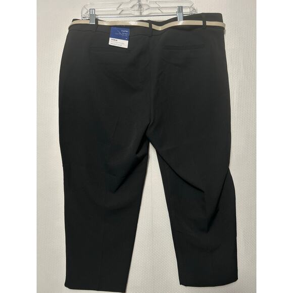 Apt 9 Women's Black Torie Mid Rise Belted Straight Leg Capri Size 16 NWT - Picture 5 of 11